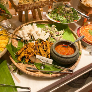 Chicken Satay and Nasi Impit