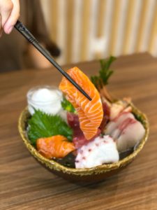 salmon sashimi