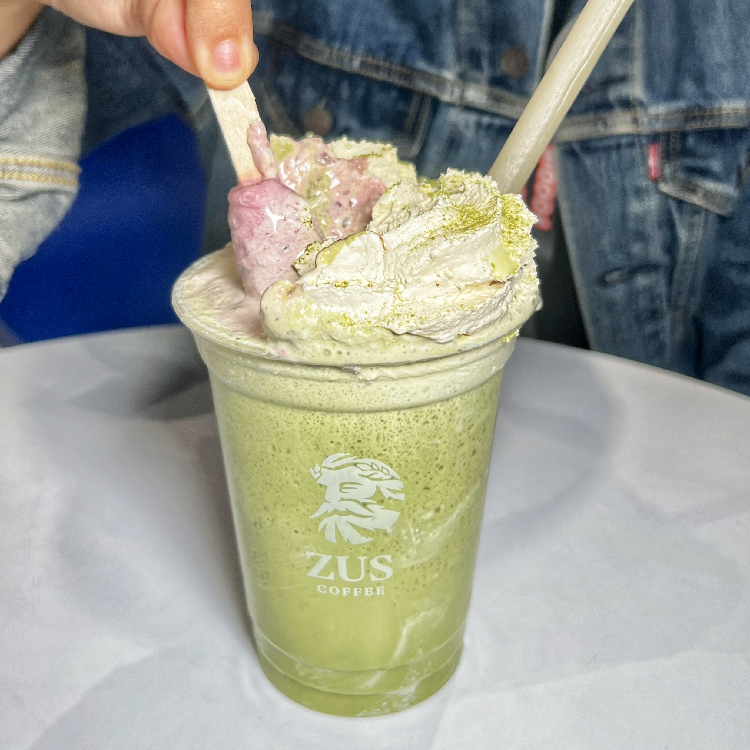 Red Bean Potong Matcha Frappè